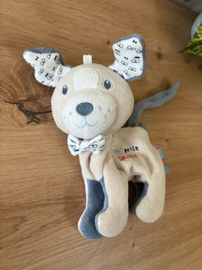 Doudou chien tout petit dandy attache sucette sucre d’orge - photo numéro 2