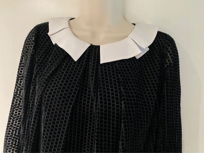 Claudie Pierlot, robe noire blanche plumetis chic - photo numéro 14