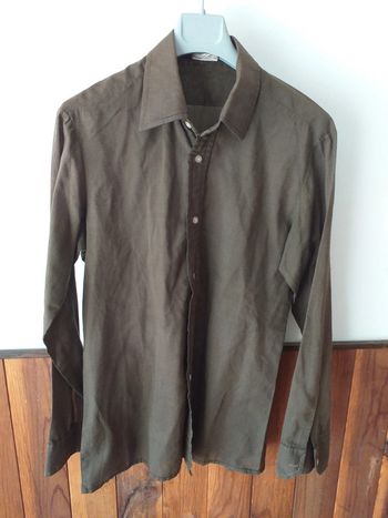 Chemise manches longues marron