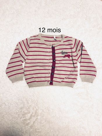 Gilet Ikks beige et bordeaux 12m