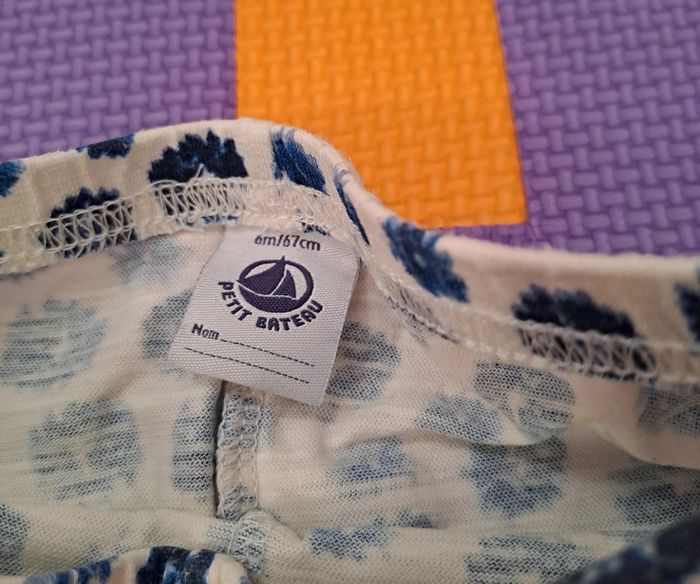 Legging blanc fleurs, petit bateau, taille 6 mois (67 cm) - photo numéro 3