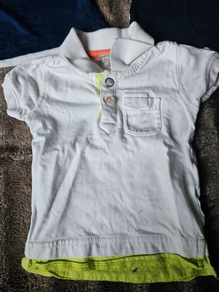 Lot 3 polos manches courtes garçon 3 mois - photo numéro 3