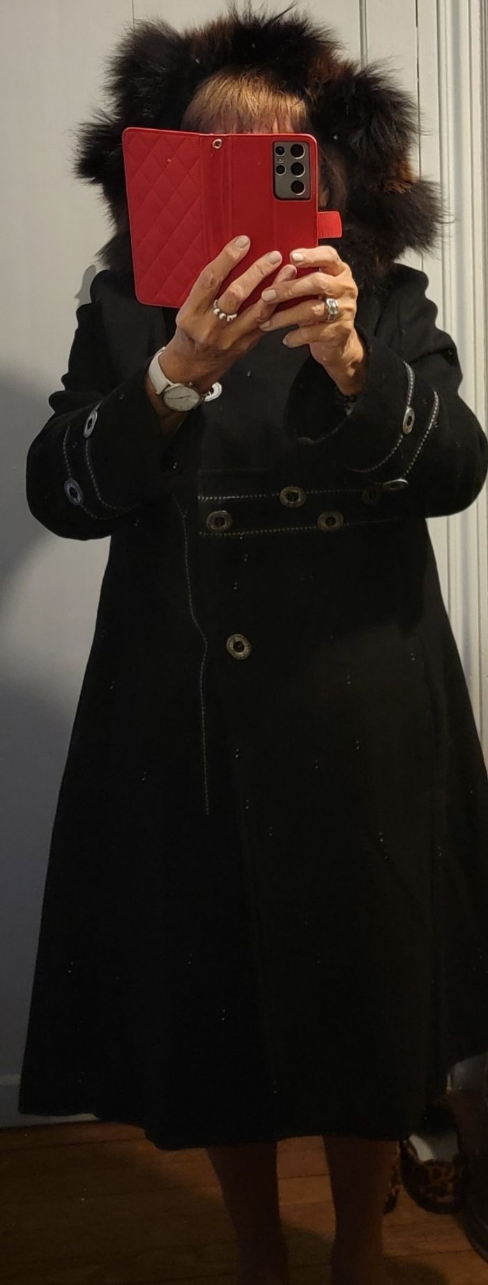 Beau manteau "Et Dieu créa la femme" noir mi-long taille 44 #style slave laine et cachemire - photo numéro 5