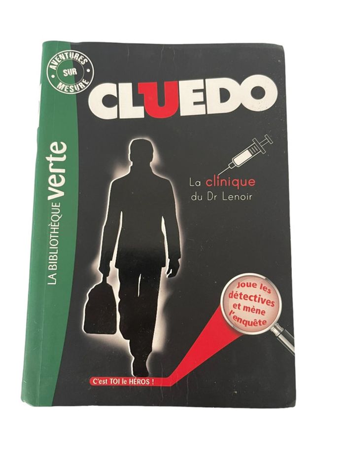 Livre Bibliothèque verte Cluedo la clinique du Dr.Lenoir Hachette
