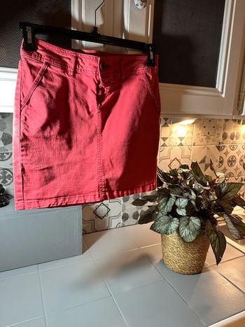 Mini jupe corail en jeans, taille 36, cache cache