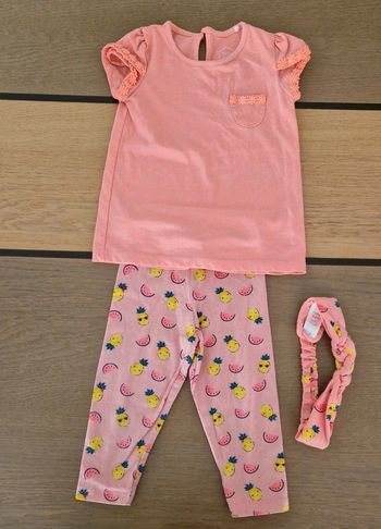 Ensemble motif fruits legging tee shirt et bandeau 2 ans
