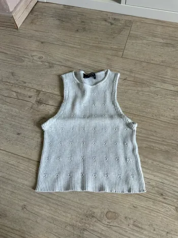 Crop top bershka s gris fleur