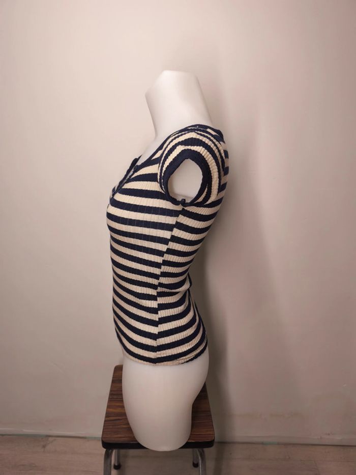 T-shirt Loona Femme Taille 1 Beige-bleu - photo numéro 3