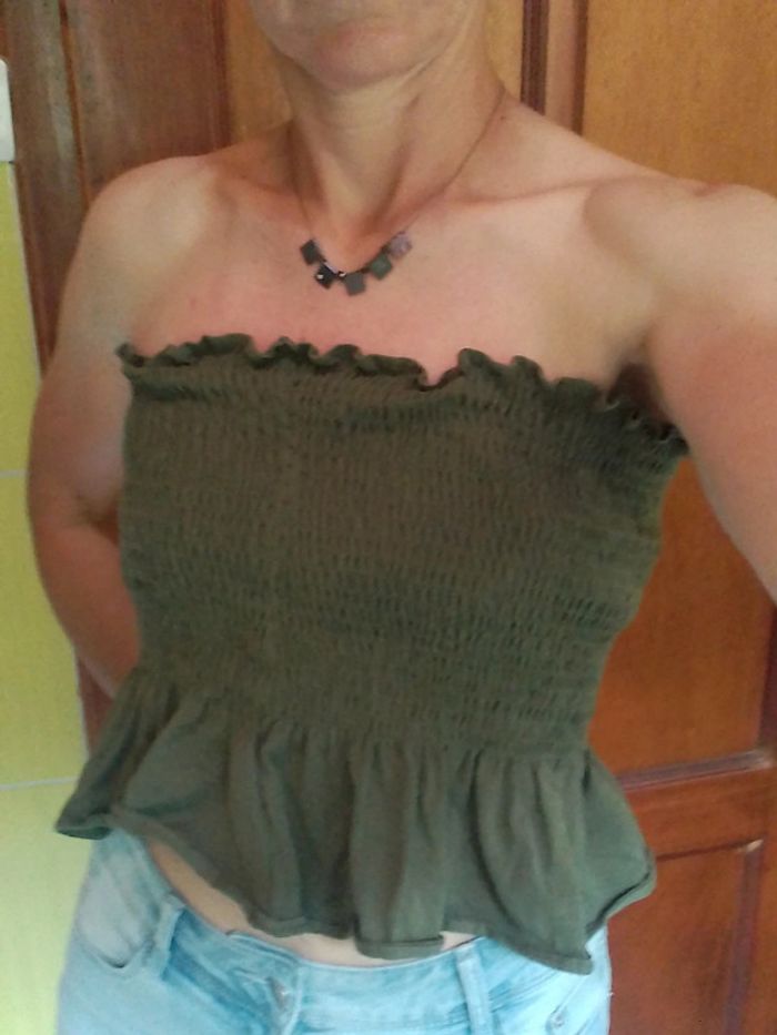 Bustier femme à bretelles femme vert kaki H&M - photo numéro 7