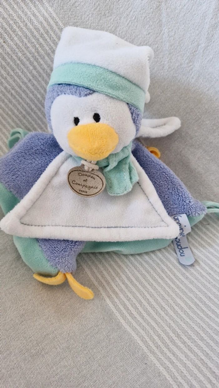 Doudou plat graines de doudou Pingouin Doudou et cie - photo numéro 3