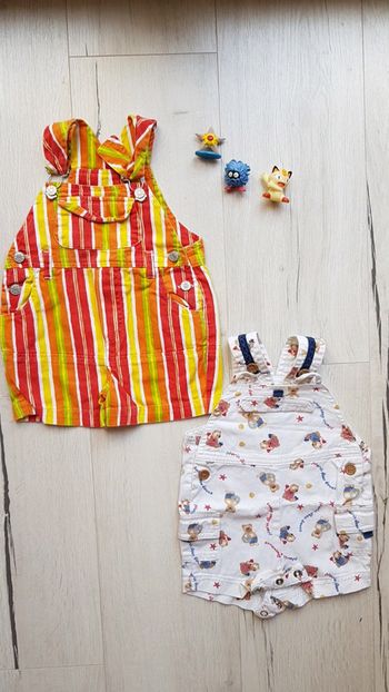Lot de 2 salopettes estivales style vintage garçon 3mois