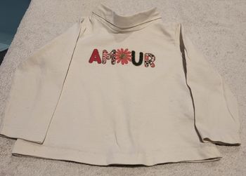 Tee-shirt col roulé et manche longue fille 