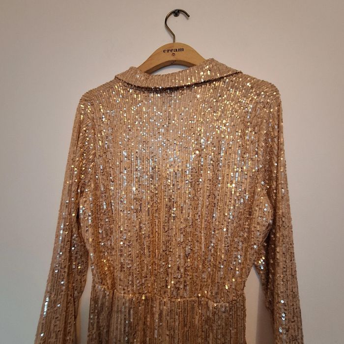 Robe chique avec paillettes beige taille unique - photo numéro 12