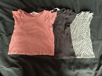 Lot 3 tee shirts manches papillons 3/4 ans
