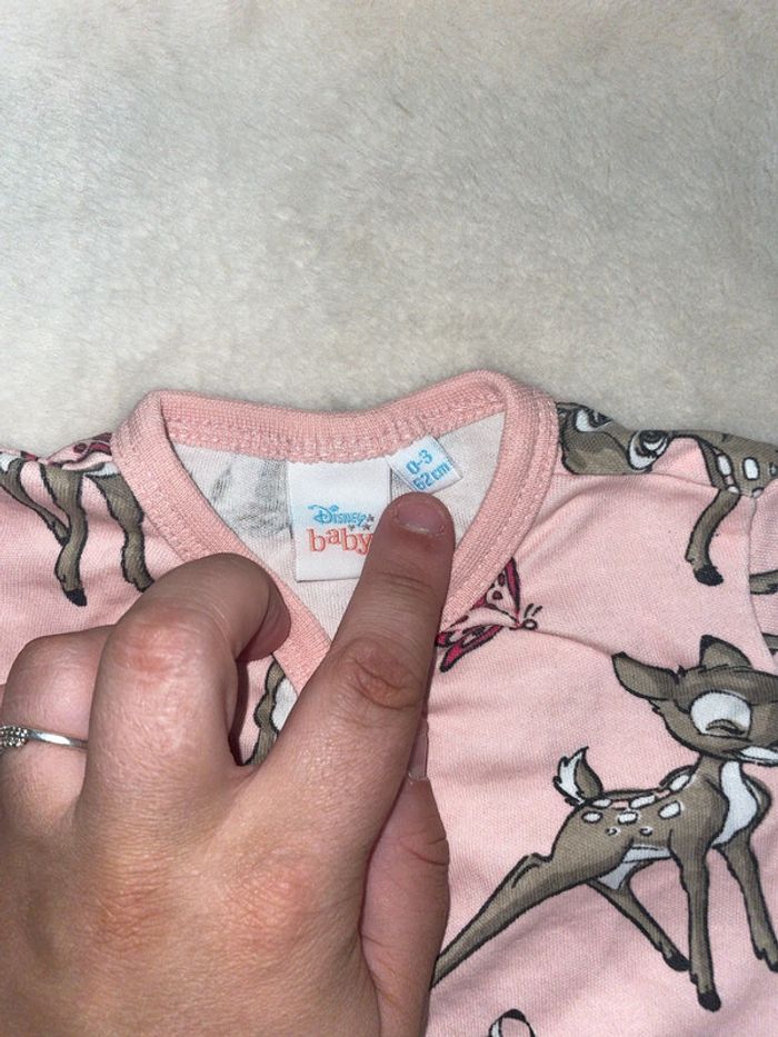 Pyjama fins Bambi 0/3 mois 62cm - photo numéro 2
