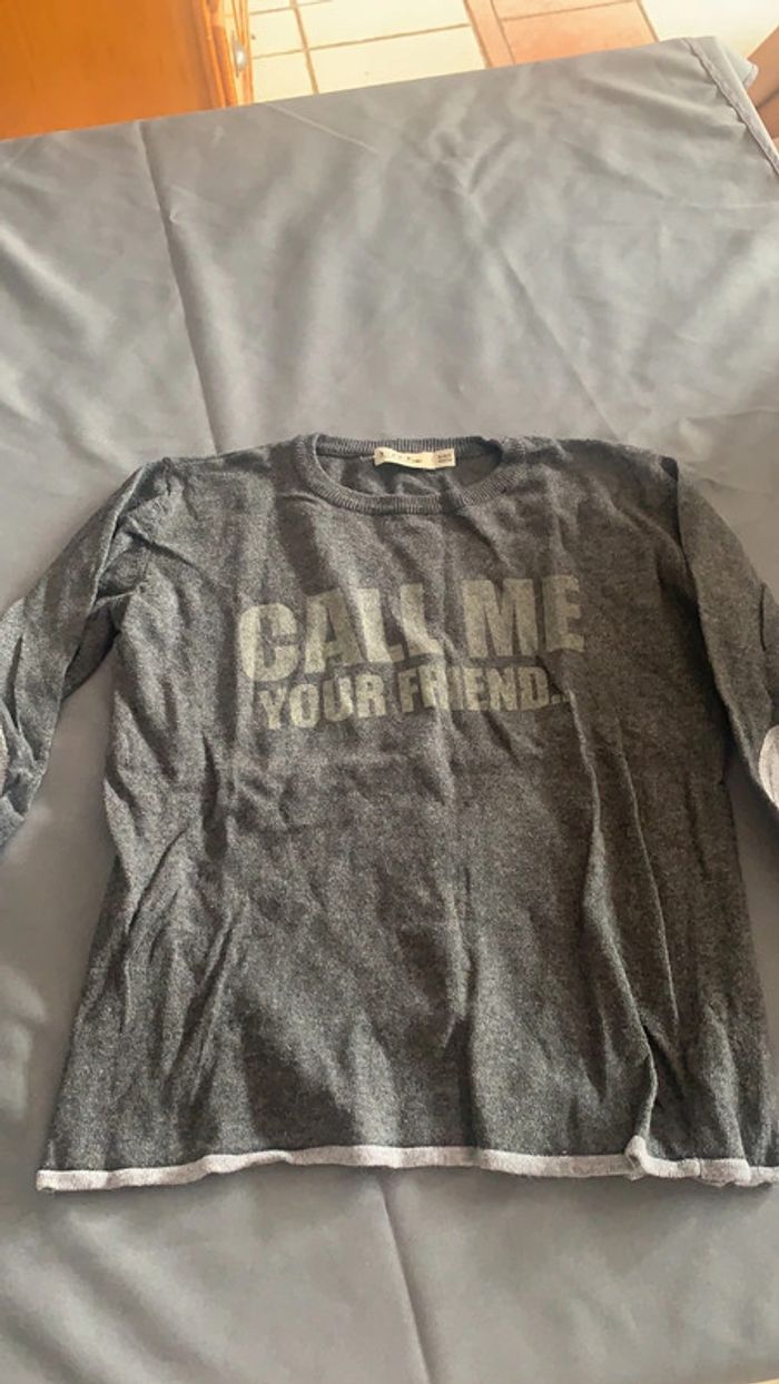 Pull gris 10 ans