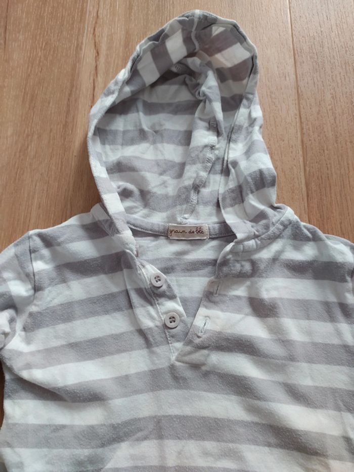 T-shirt manches longues capuche grain de blé 18M - photo numéro 2