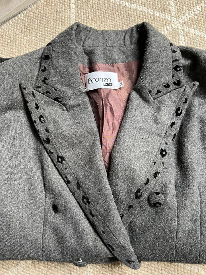 Blazer long gris retro 80s vintage made in France 🇫🇷 Officecore - Taille M - photo numéro 7