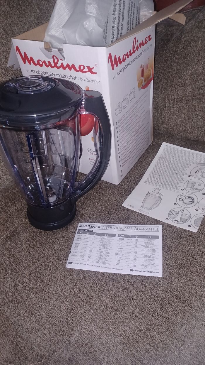 Accessoire moulinex bol blender pour robot patissier masterchef neuf - photo numéro 4