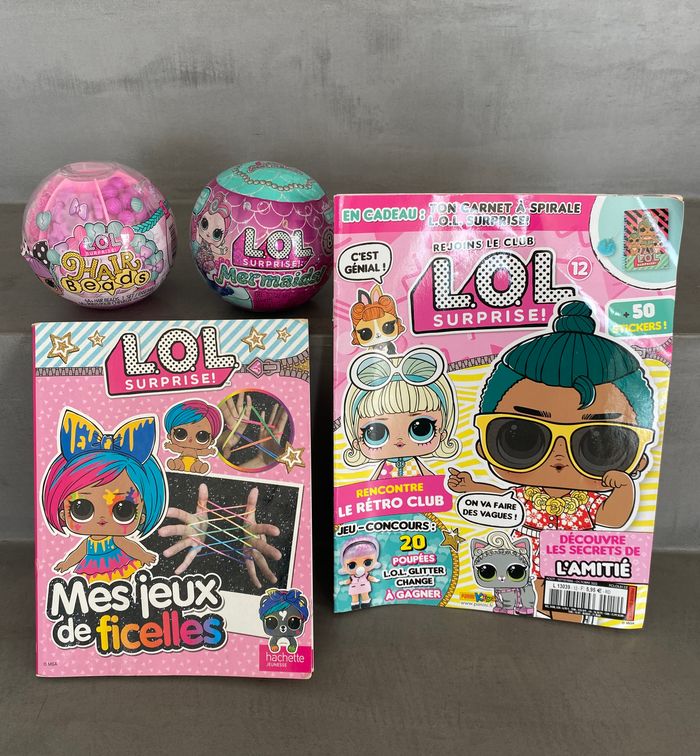 Lot de 2 poupées L.O.L. Surprise Neuves sous blister Mermaids Tots + Hair Beads Tots