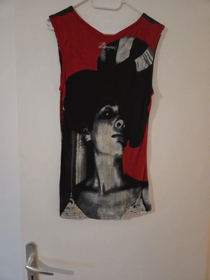 Débardeur femme été noir motifs taille XL bon état Desigual - photo numéro 5