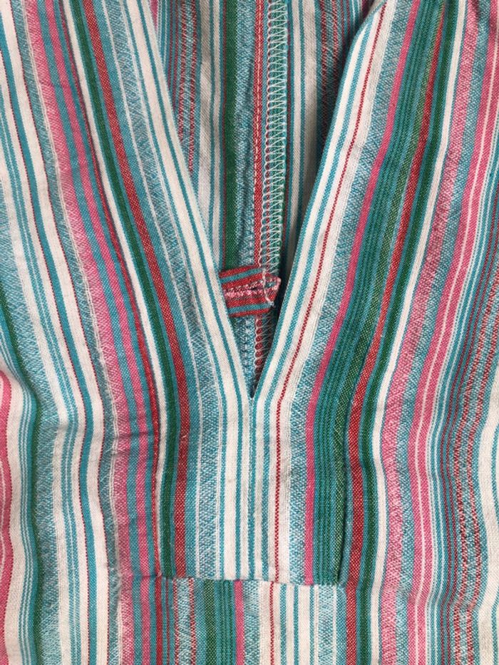 Tunique rayée Etam taille 38 y2k verte blanche rose - photo numéro 3