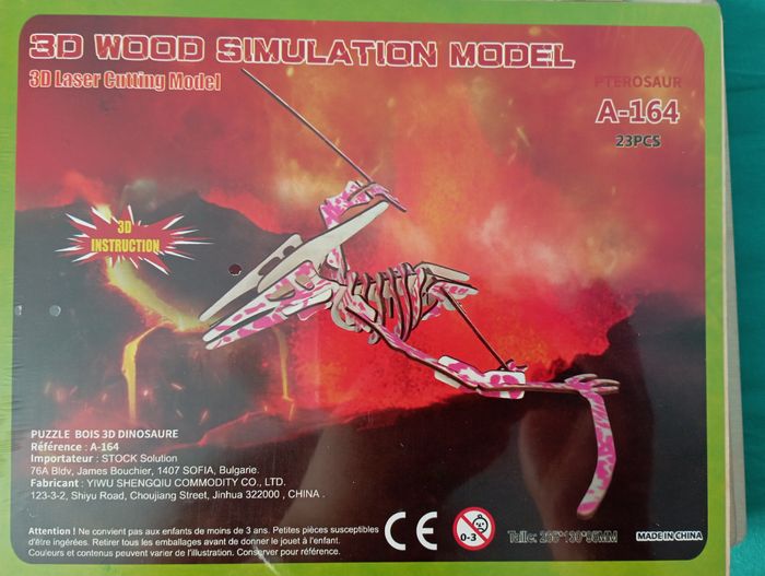 Pterosaur - Puzzle Bois 3D dinosaure