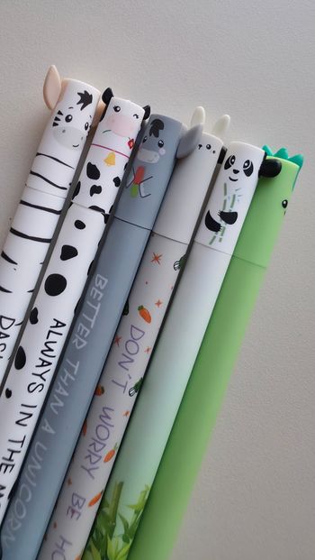 Lot de 6 stylos collection animaux kawaii