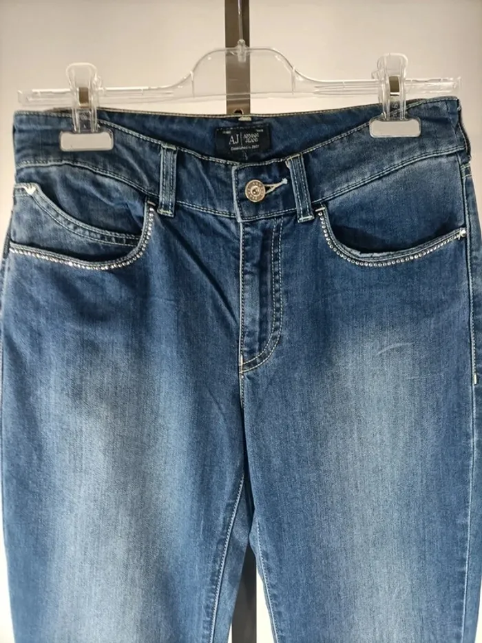 Jean slim bleu clair Armani Jeans taille 36 en coton stretch - photo numéro 2