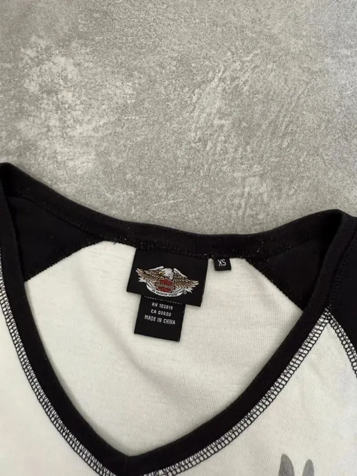 T-shirt Harley Davidson femme blanc et noir taille XS - photo numéro 5