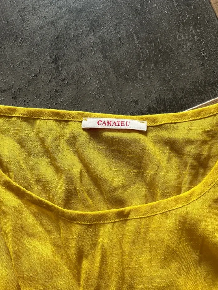 T-shirt manches court, moutarde taille 36 camaïeu - photo numéro 3