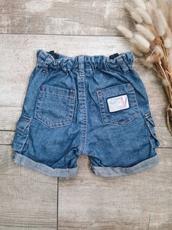🌺Joli short jean cargo vintage 6mois bleu