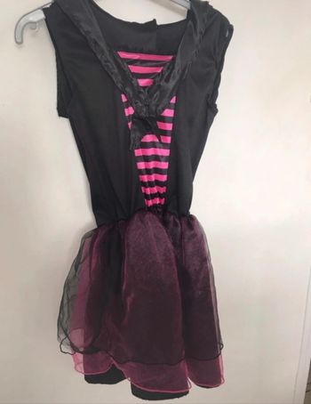 Robe déguisement Halloween T 7-8 ans rose et noire