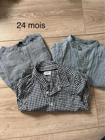 Lot 3 chemises blouses 24 mois 