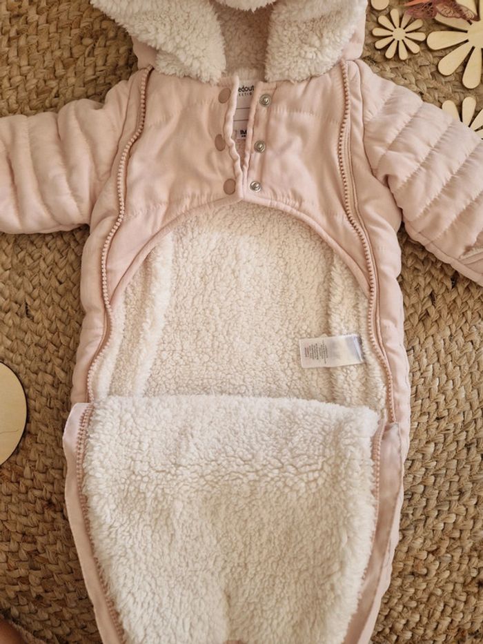 Combinaison pilote polaire rose bébé fille 1 mois La Redoute - photo numéro 3