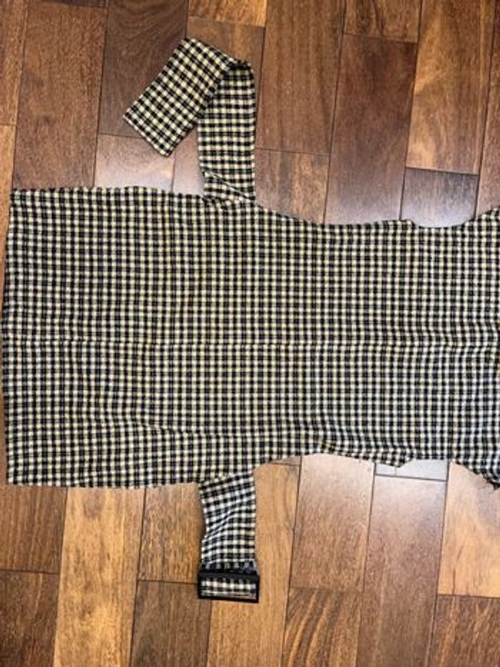 Robe interlock serre cintré avec ceinture noir et sable à carreaux pied de poule taille XS zara - photo numéro 2