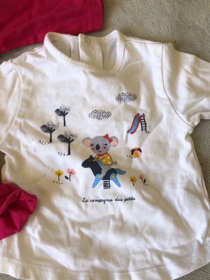 Lot de 2 t-shirts bébé fille/mixte taille 6 mois - photo numéro 3