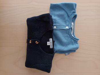 2 gilets bleu  3 mois