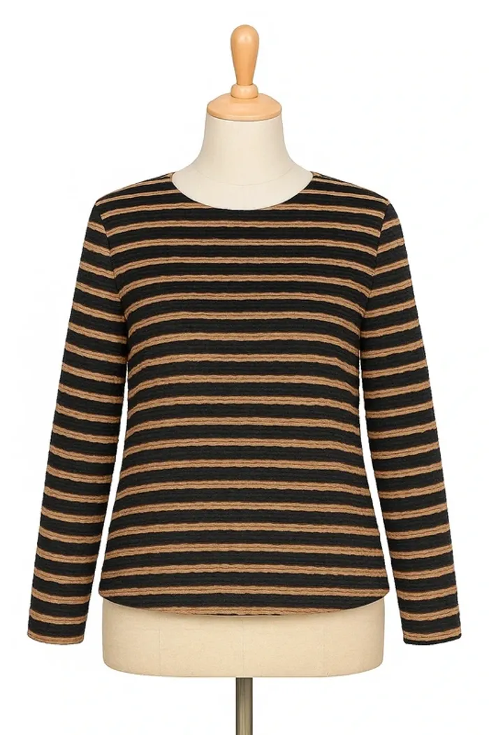 Pull rayé texturé
