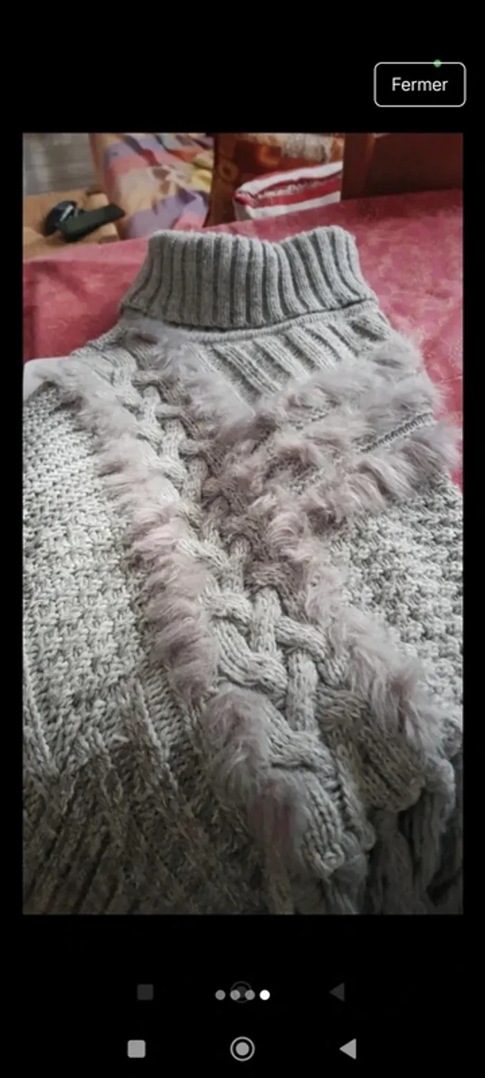 Superbe poncho Desigual gris M - photo numéro 4