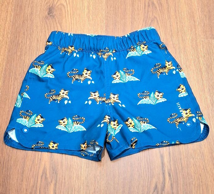 Short de bain bébé enfant Nabaiji Decathlon bleu foncé imprimé tigres 🐅 - photo numéro 4
