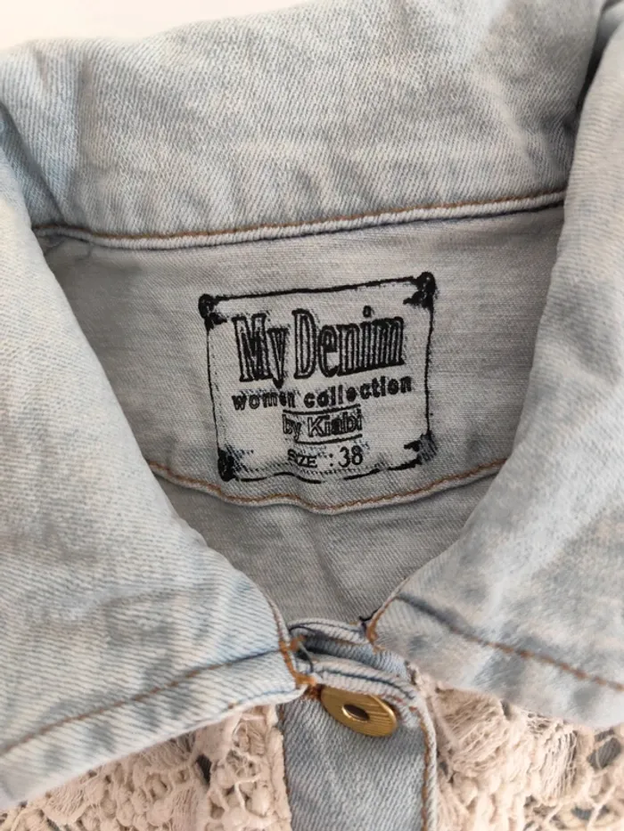 Veste gilet en jeans et macramé taille 38 - photo numéro 2