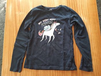 Tee-shirt bleu marine licorne