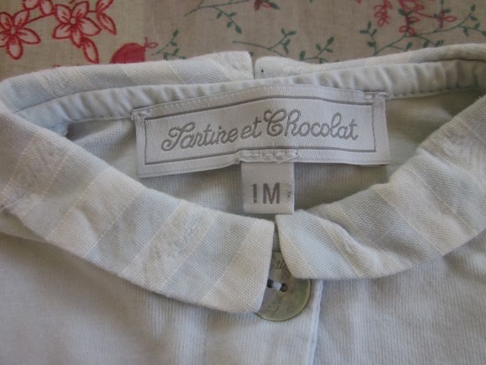 Pyjama coton bleu clair 1 mois - photo numéro 4