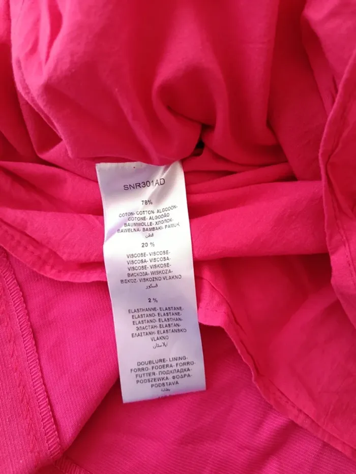 Robe courte bustier rose flash Naf Naf neuve taille 36 - photo numéro 5