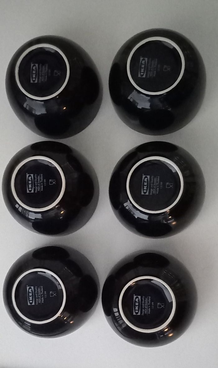 Lot de 6 petits bols ikea blanc et noir à pois - photo numéro 4