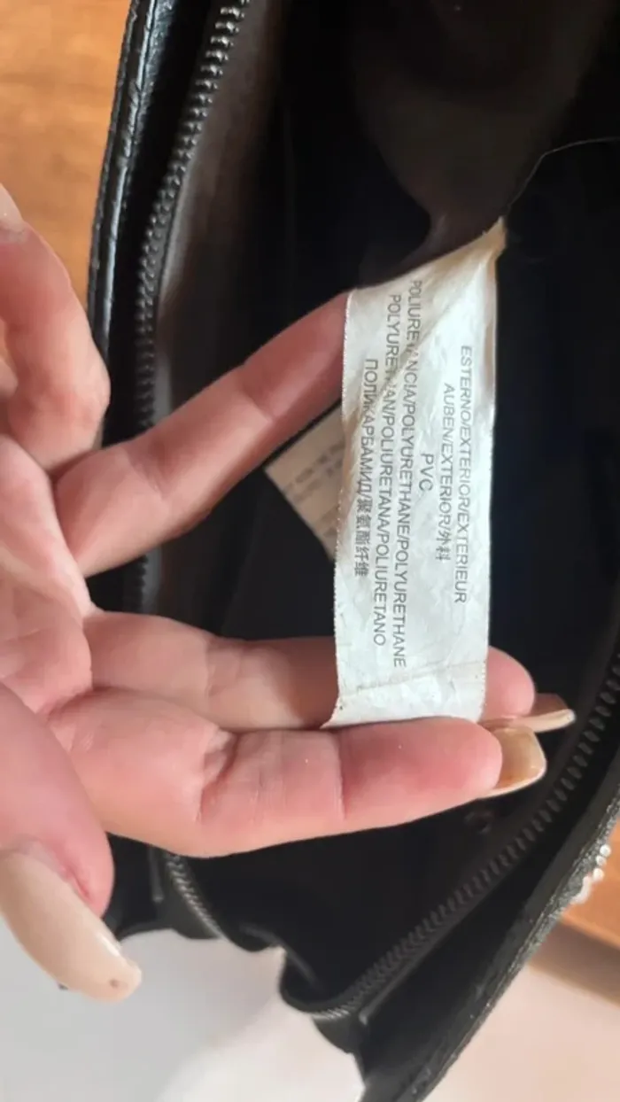 👜 sac à main gris chaîne argenté simili cuir grainé - photo numéro 6