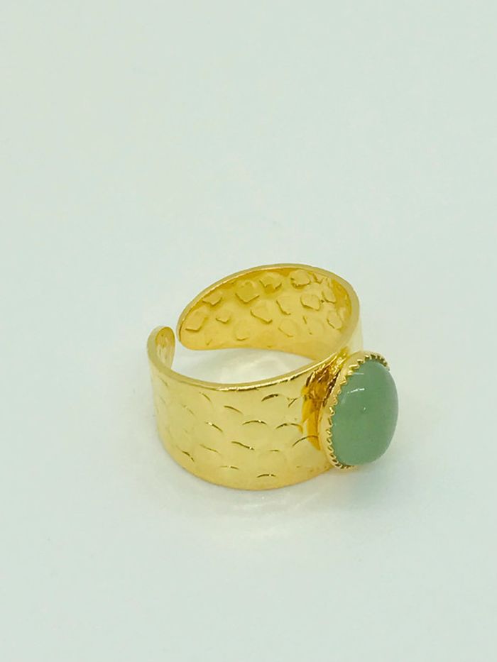 Bague ajustable pierre aventurine - photo numéro 2