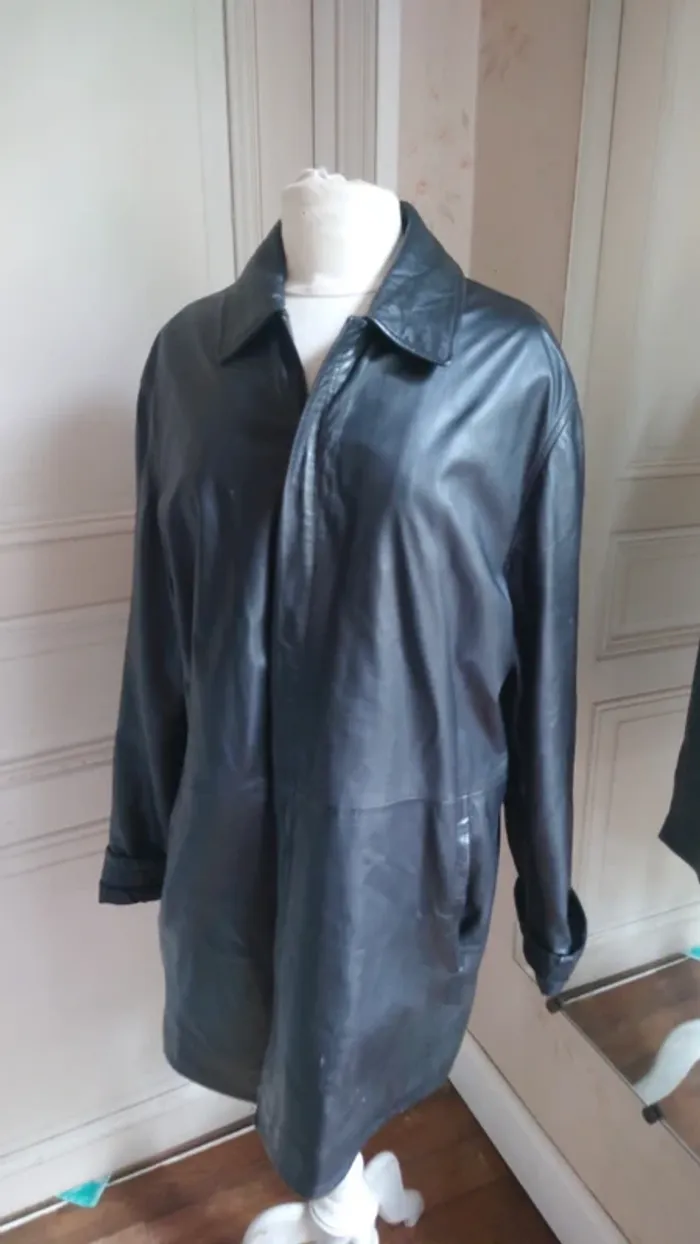 Manteau en cuir mi-long DKNY – T.38 - photo numéro 9