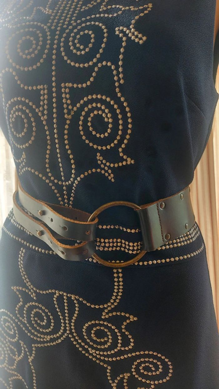 Ceinture en cuir marron 90cm - photo numéro 4